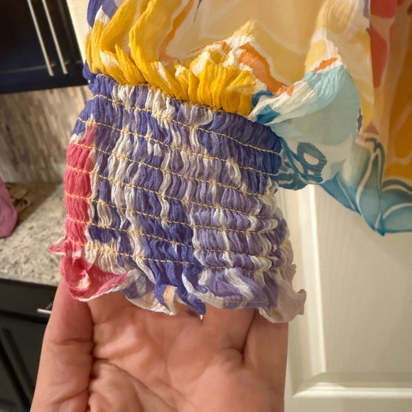 Ramy Brook 100% Silk Addison Floral Off-Shoulder Blouse - Picture 3 of 8